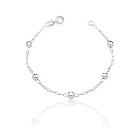 Pulseira bolinhas 5 mm Prata 925