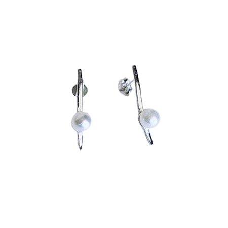 Brinco palito com pérola Prata 925