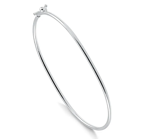 Bracelete oval fio redondo 2 mm Prata 925