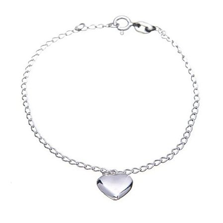 Pulseira pingente coração cheio Prata 925