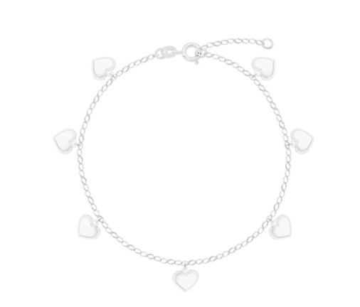 Pulseira vários corações Prata 925