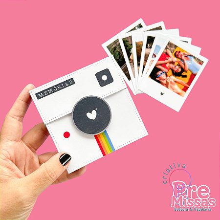Kit com 6 Fotos Estilo Polaroid + Caixinha Personalizada