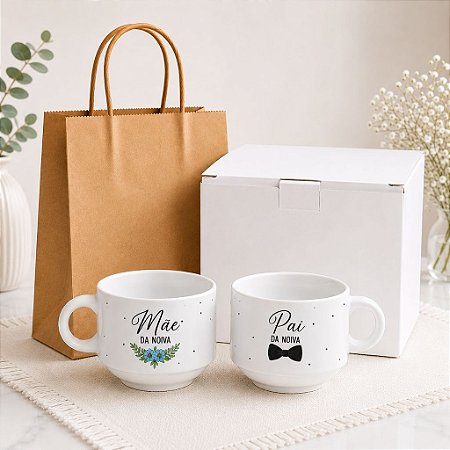 Xícara Personalizada 180ml para Mãe da Noiva e Mãe do Noivo – Lembrança de Casamento