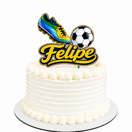 Topo de Bolo Personalizado Futebol Brasil Seleção