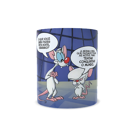 Caneca Personalizada Pink e o Cérebro Cerâmica 325ml
