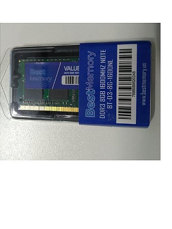 MEMORIA DDR3L 8GB 1600MHZ NOTEBOOK NB BEST MEMORY