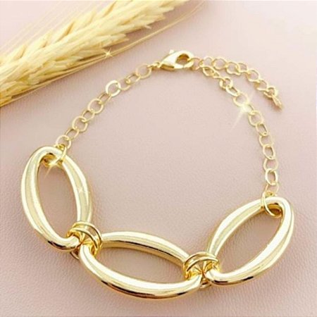 Pulseira Elos Banho Ouro