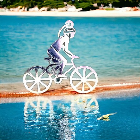 Pingente em Prata Bike Ciclista Man