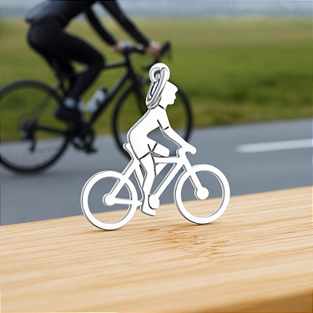 Pingente em Prata Ciclista
