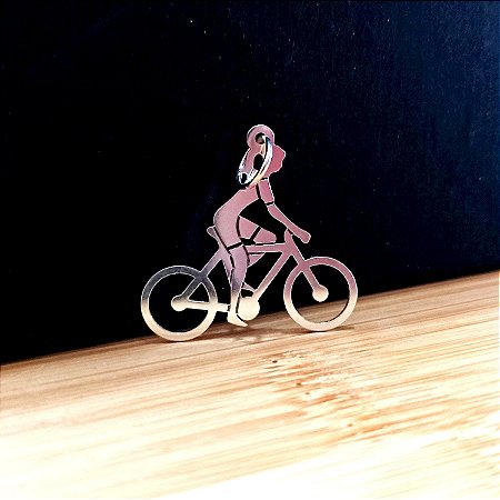 Pingente em Prata Bike Ciclista