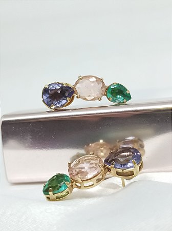 Brinco Trio Cristais