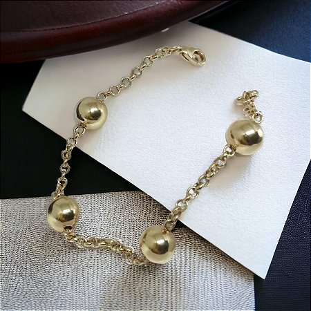 Pulseira Esferas Dourada