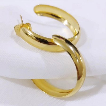 Brincos Argolas Médio Arredondado