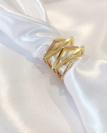 Anel Triângulo de Brilho