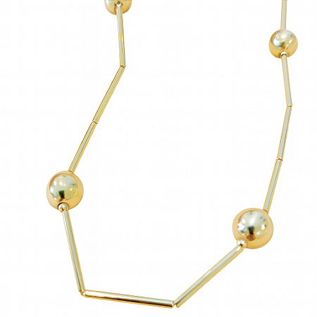 Colar chocker bolas e canutilho