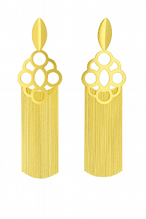 Brinco Dourado com Franja longo