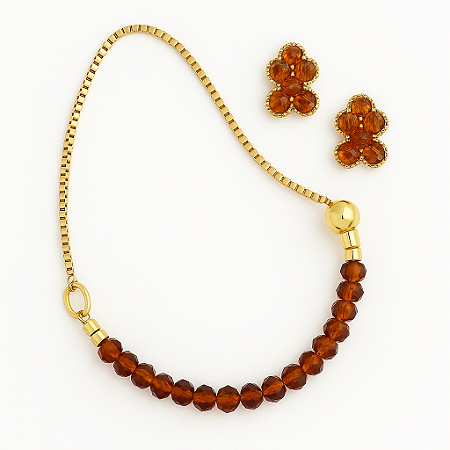Conjunto Âmbar Deluxe Colar e Brincos