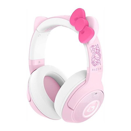 Headset Gamer Razer Kraken Kitty V2 Hello Kitty Sanrio Edição Limitada, Bluetooth, Chroma RGB, 7.1, 40Hrs de Batéria