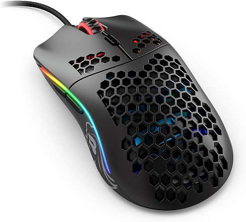 Mouse Gamer Glorious Model O, 67g Ultraleve, RGB, Cabo Paracord, com Design Honeycomb, Glorious Gaming, Preto Fosco