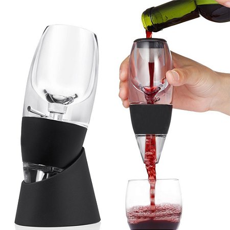 Aerador De Vinho Deluxe Filtro Decantador Com Suporte