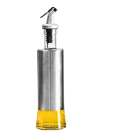 Galheteiro Porta Azeite Dispenser Vinagre De Vidro E Inox