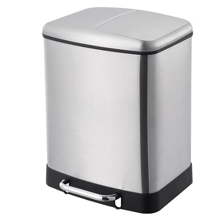 LIXEIRA INOX 2 DIVISORIAS DE 12L CADA SHINE