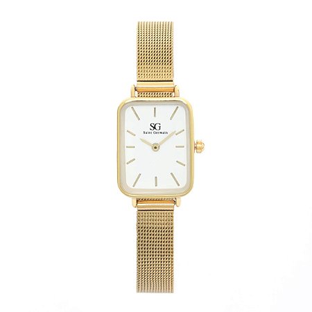 Relógio Feminino Saint Germain Quadrado Square Chelsea Gold