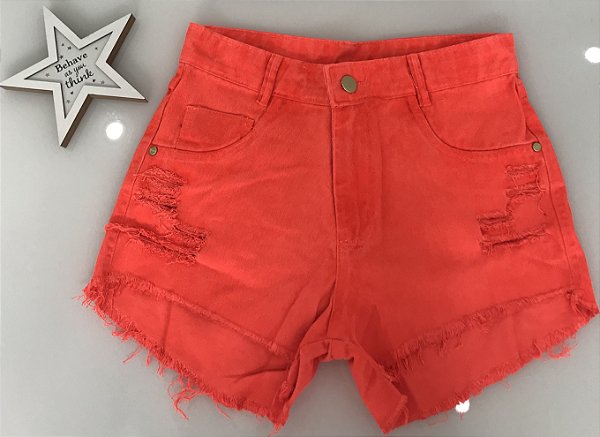 Short jeans laranja Clearance