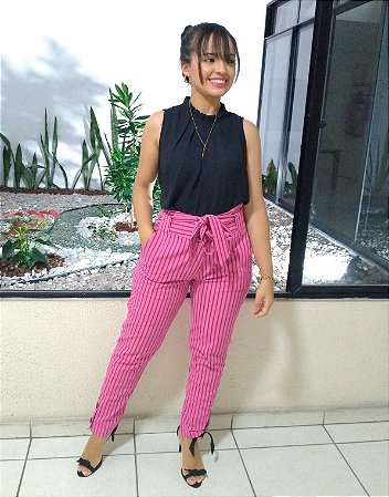Calça Pink Listrada