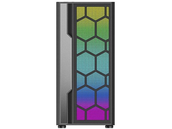 Gabinete Gamer K-MEX Multiverso CG-02TT Mid Tower RGB Vidro Temperado – Suporte ATX, Micro-ATX, ITX, até 6 Fans, sem Cooler