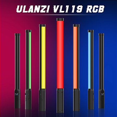 Bastão de Luz LED RGB Ulanzi VL119 – Portátil p/ Foto e Vídeo 50cm