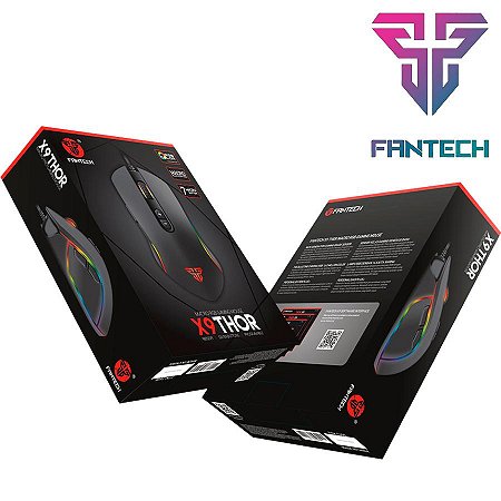 Mouse Gamer Fantech Thor X9 RGB 4800 DPI com 7 Botões Programáveis e Macro para Jogos