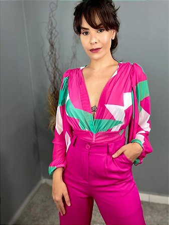 Body Tule Feminino Manga Longa