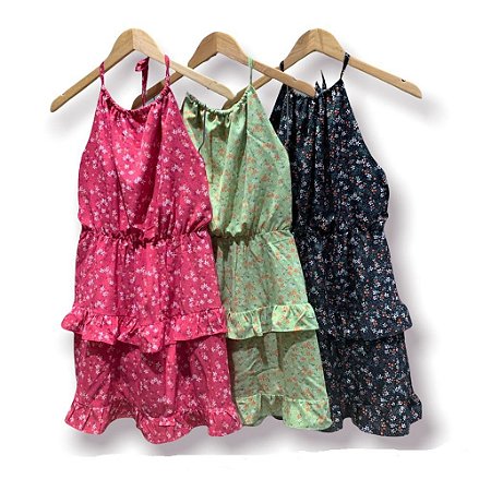 Vestido Curto Floral Frente Única