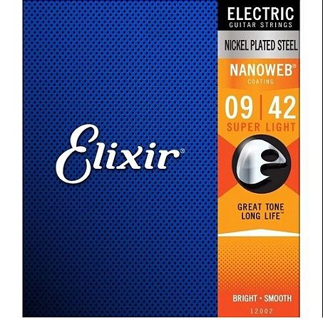 Encordamento de guitarra Elixir Nanoweb 0.9