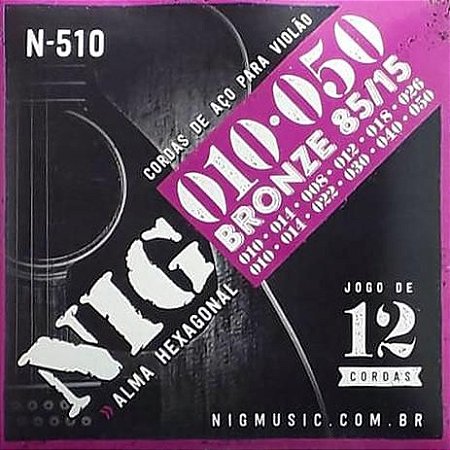 Encordoamento para violão de 12 Cordas NIG 010