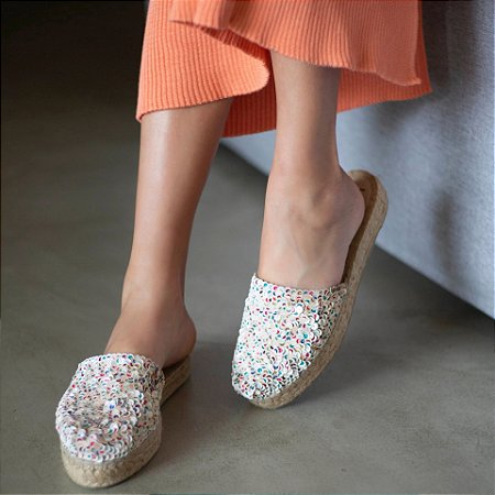 flatz espadrille mule solado duplo colorida