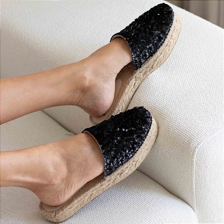 flatz espadrille mule mix preto duplo