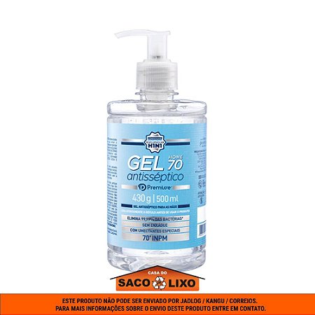 Gel Antisséptico YEVA com Álcool 70% INPM - 500ml - YEVA Cosmétiques