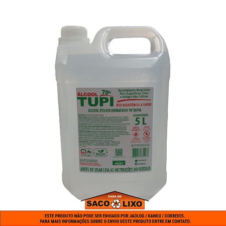 Álcool líquido 70º - Tupi - 5 Litros