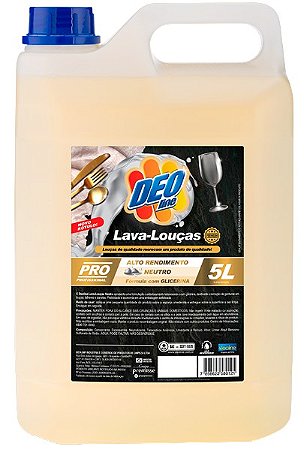 Detergente lava louças neutro - Deoline - 5 Litros