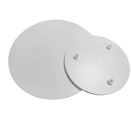 Tabuleiro Redondo de 25 Cm Para Bolo Em Mdf Com Face Branca