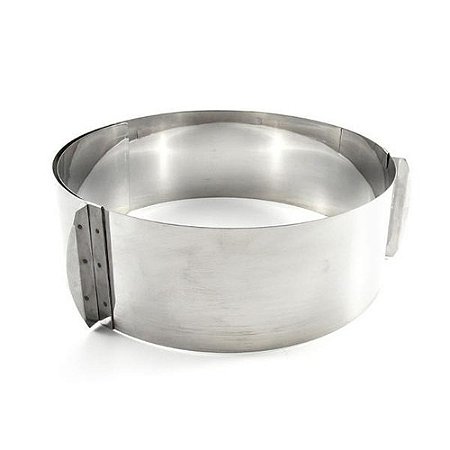 Aro Regulável Redondo Para Bolo 15/30 Cm Inox Altura 10 Cm