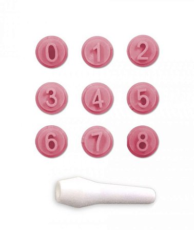 Kit Carimbos Números Rosa