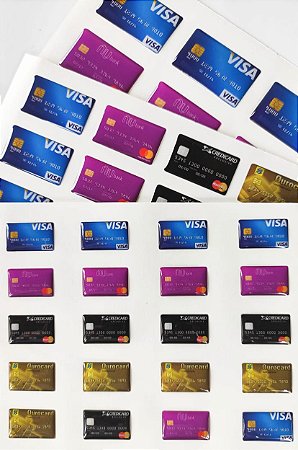 Cartela Adesiva Cartão de Crédito Sortido cód 600