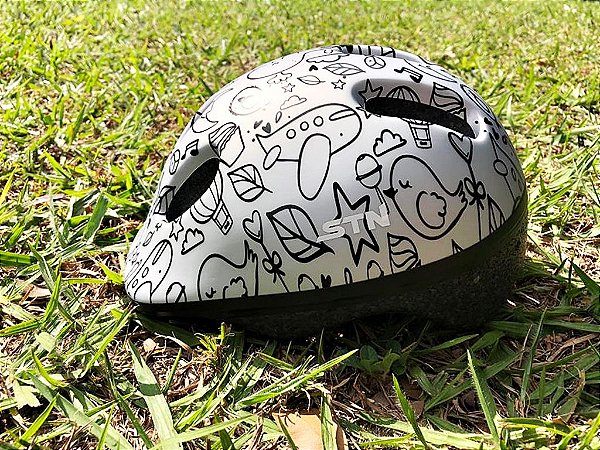 Capacete STN Infantil Baby Sky - Preto e Prata