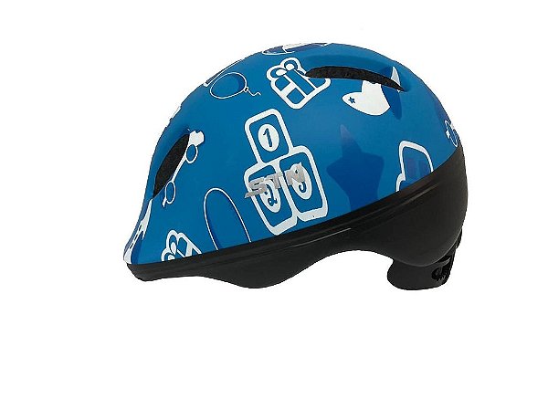Capacete STN Infantil Baby Car - Preto e Azul