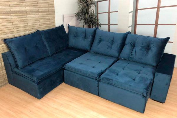 Sofa De Canto Retratil Azul Modelo Italia Moveis Grande Variedade De Moveis Mafe Decor