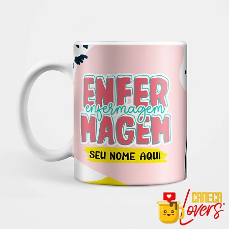 Caneca Flork Profissões - Enfermagem - Nome Personalizado