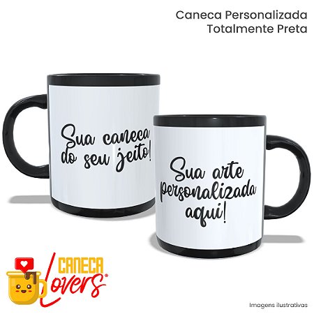 Caneca Personalizada Preta • Arte Exclusiva